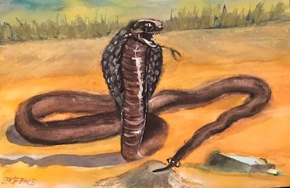 Buch-7-Fabel-17-Schlangenkopf-und-Schlangenschwanz-Aquarell-2025-36x48-cm