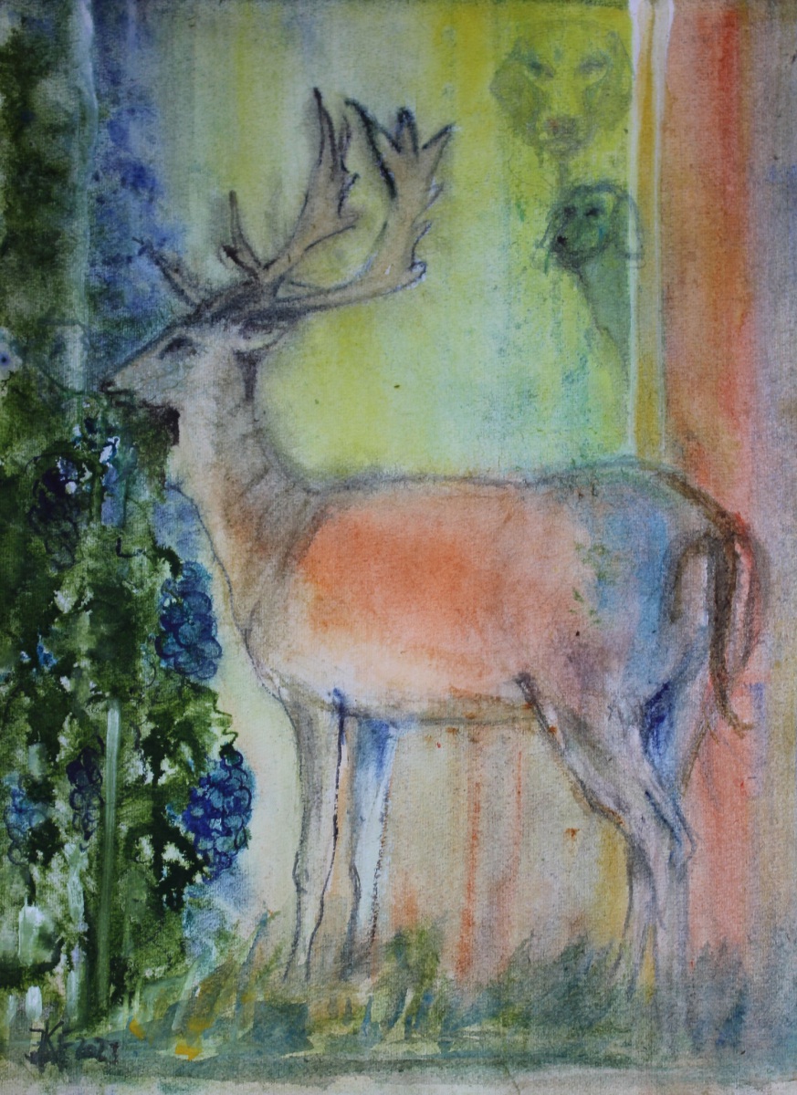 Fabel "Der Hirsch und der Weinstock" Buch 5 Fabel 15