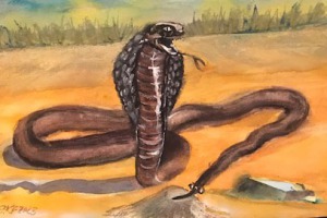 Buch-7-Fabel-17-Schlangenkopf-und-Schlangenschwanz-Aquarell-2025-36x48-cm