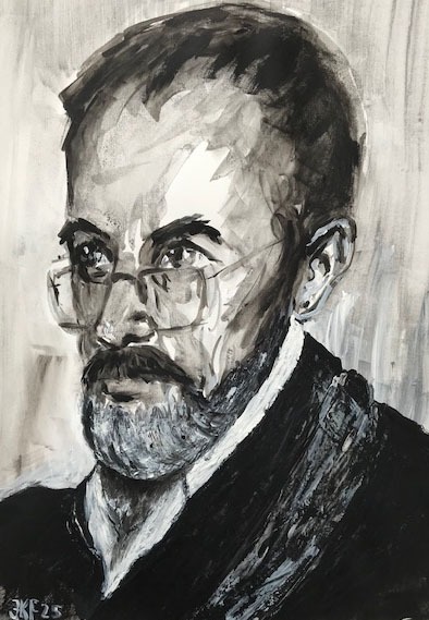 Praesenz-Graphit-Aquarell-2025-36x48-cm