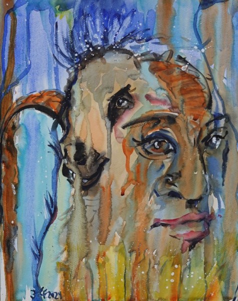 Im Sternzeichen Widder - Aquarell 40x50 cm 2024