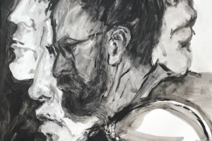 Blicke-nach-allen-Seiten-Graphit-Aquarell-36x48-cm-2025