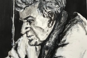 Nachdenken-Graphit-Aquarell-2025-36x48-cm