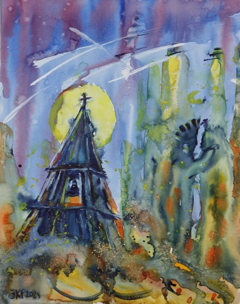 Himmelszeichen – Aquarell 40x50 cm 2024