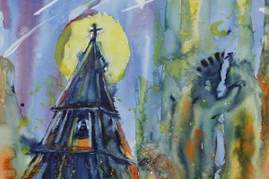 Himmelszeichen – Aquarell 40x50 cm 2024