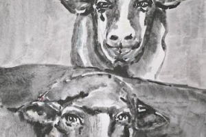 Gehen-oder-bleiben-Graphit-Aquarell-2025-36x48-cm